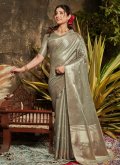 Green Banarasi Woven Classic Designer Saree for Festival - 1