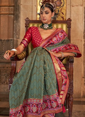 Green Banarasi Woven Designer Saree for Festival