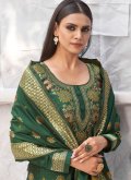 Green Banarasi Woven Salwar Suit - 2