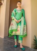 Green Banarasi Woven Trendy Suit for Festival - 2