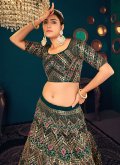 Green Bollywood Lehenga Choli in Georgette with Embroidered - 2