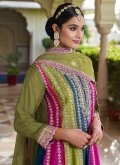 Green Chinon Embroidered Salwar Suit - 1
