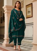 Green Chinon Embroidered Trendy Salwar Kameez for Ceremonial - 2
