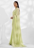Green Classic Designer Saree in Chiffon Satin with Swarovski - 3