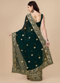 Green Classic Designer Saree in Georgette with Embroidered - 1