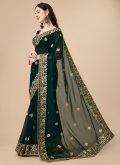Green Classic Designer Saree in Georgette with Embroidered - 4