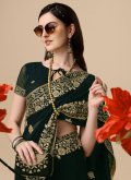 Green Classic Designer Saree in Georgette with Embroidered - 1