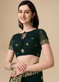 Green Classic Designer Saree in Georgette with Embroidered - 3