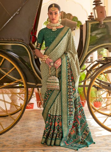 Green Classic Designer Saree in Silk with Woven