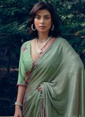 Green color Art Silk Contemporary Saree with Woven - 1