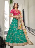 Green color Art Silk Designer Lehenga Choli with Dori Work - 2
