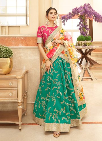 Green color Art Silk Designer Lehenga Choli with D