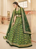Green color Art Silk Lehenga Choli with Dori Work - 2