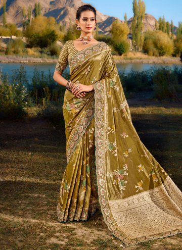 Green color Banarasi Classic Designer Saree with E