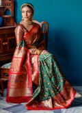 Green color Banarasi Contemporary Saree with Woven - 3