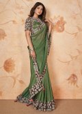 Green color Banarasi Trendy Saree with Cord - 3