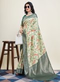 Green color Banarasi Trendy Saree with Woven - 3