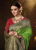 Green color Bandhej Print Silk Designer Saree - 1