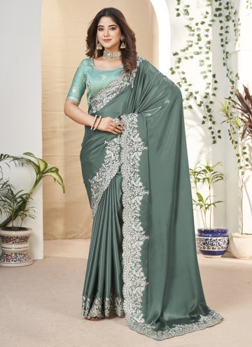 Green color Border Fancy Fabric Contemporary Saree