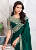 Green color Border Silk Designer Saree - 1