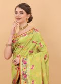 Green color Border Silk Traditional Saree - 2