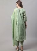 Green color Chanderi Trendy Suit with Embroidered - 2