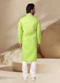 Green color Cotton  Kurta Pyjama with Embroidered - 2