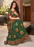 Green color Cotton Silk Trendy Saree with Woven - 1