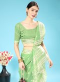 Green color Cotton  Trendy Saree with Chikankari Work - 1