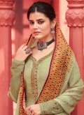 Green color Digital Print Faux Crepe Designer Pakistani Salwar Suit - 2