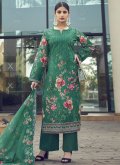 Green color Digital Print Muslin Trendy Salwar Kameez - 3