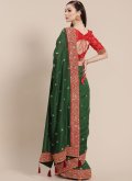 Green color Embroidered Art Silk Designer Traditional Saree - 1