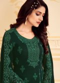 Green color Embroidered Faux Georgette Trendy Salwar Kameez - 1