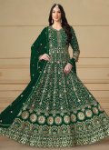 Green color Embroidered Faux Georgette Trendy Salwar Suit - 1