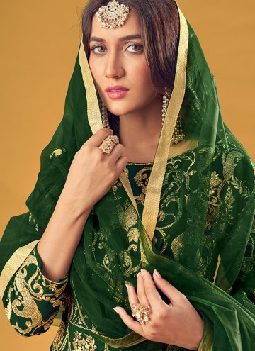 Green color Embroidered Georgette Salwar Suit