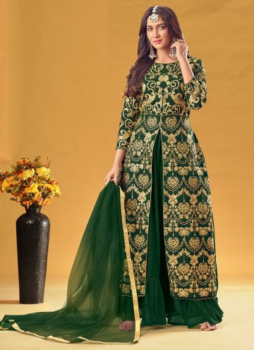 Green color Embroidered Georgette Salwar Suit
