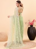 Green color Embroidered Net Classic Designer Saree - 2