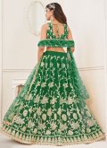 Green color Embroidered Net Designer Lehenga Choli - 1