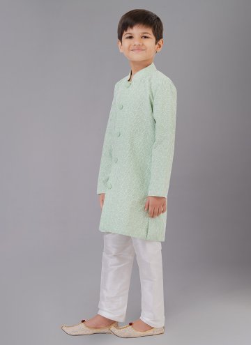 Green color Fancy Fabric Kurta Pyjama with Embroidered
