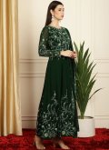Green color Georgette Anarkali Salwar Kameez with Embroidered - 3