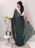 Green color Georgette Trendy Saree with Sequins Work - 3