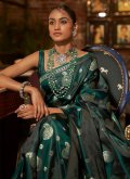 Green color Handloom Silk Contemporary Saree with Woven - 1