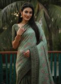 Green color Kanjivaram Silk Classic Designer Saree with Designer - 1