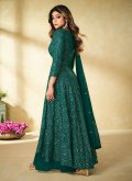 Green color Mirror Work Pure Georgette Salwar Suit - 1