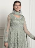 Green color Net Salwar Suit with Embroidered - 2