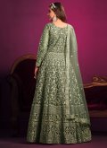 Green color Net Trendy Salwar Kameez with Embroidered - 1