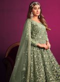 Green color Net Trendy Salwar Kameez with Embroidered - 3