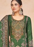 Green color Pashmina Trendy Salwar Kameez with Embroidered - 1