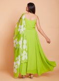 Green color Plain Work Faux Georgette Designer Gown - 2
