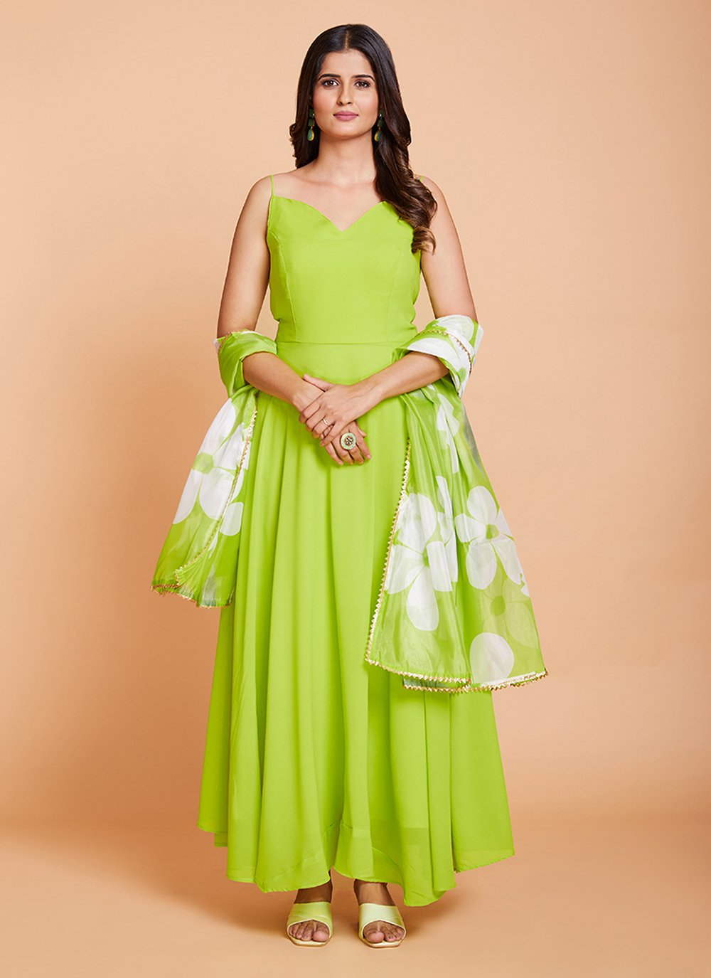 Indo Western Zoya Designer Wedding Wear Heavy Dimond Work Gown, Size: Free  Size at Rs 5999 in Surat